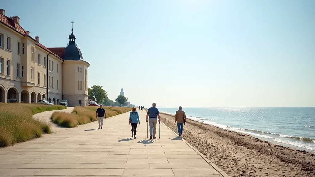 Liepājas jūrmala ar vēsturiskām ēkām